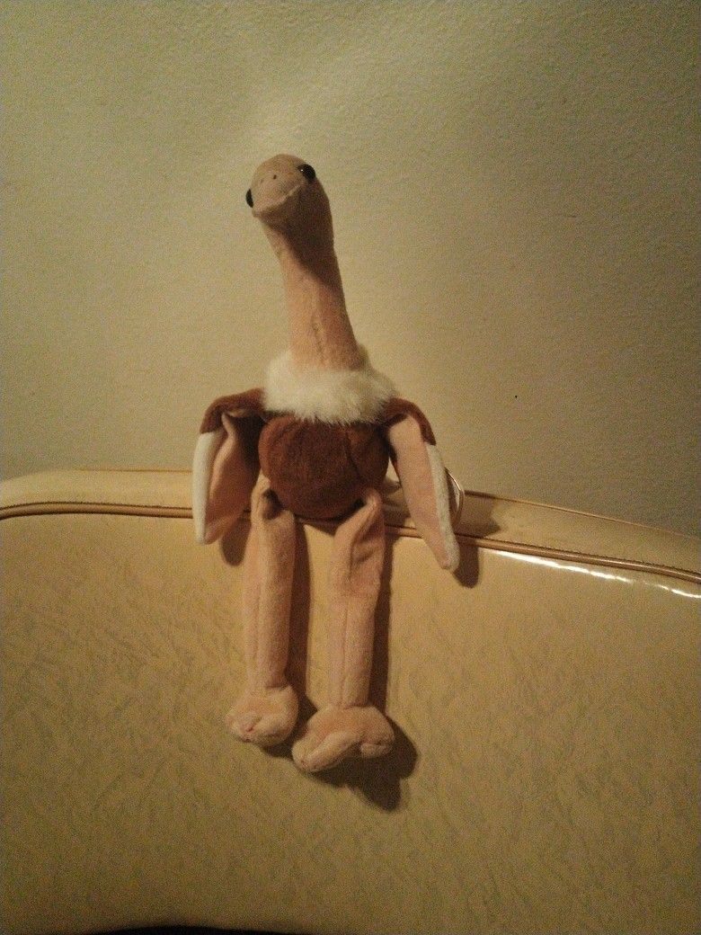 Ty Beanie Baby Stretch the Ostrich, Tag Errors, PE Pellets - Retired RARE!