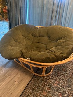 Corduroy Double Papasan Chair Cushion and frame