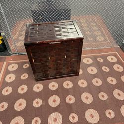 Wooden Woven Storage Chest