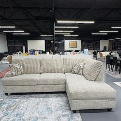 Beige corduroy sectional Sofa