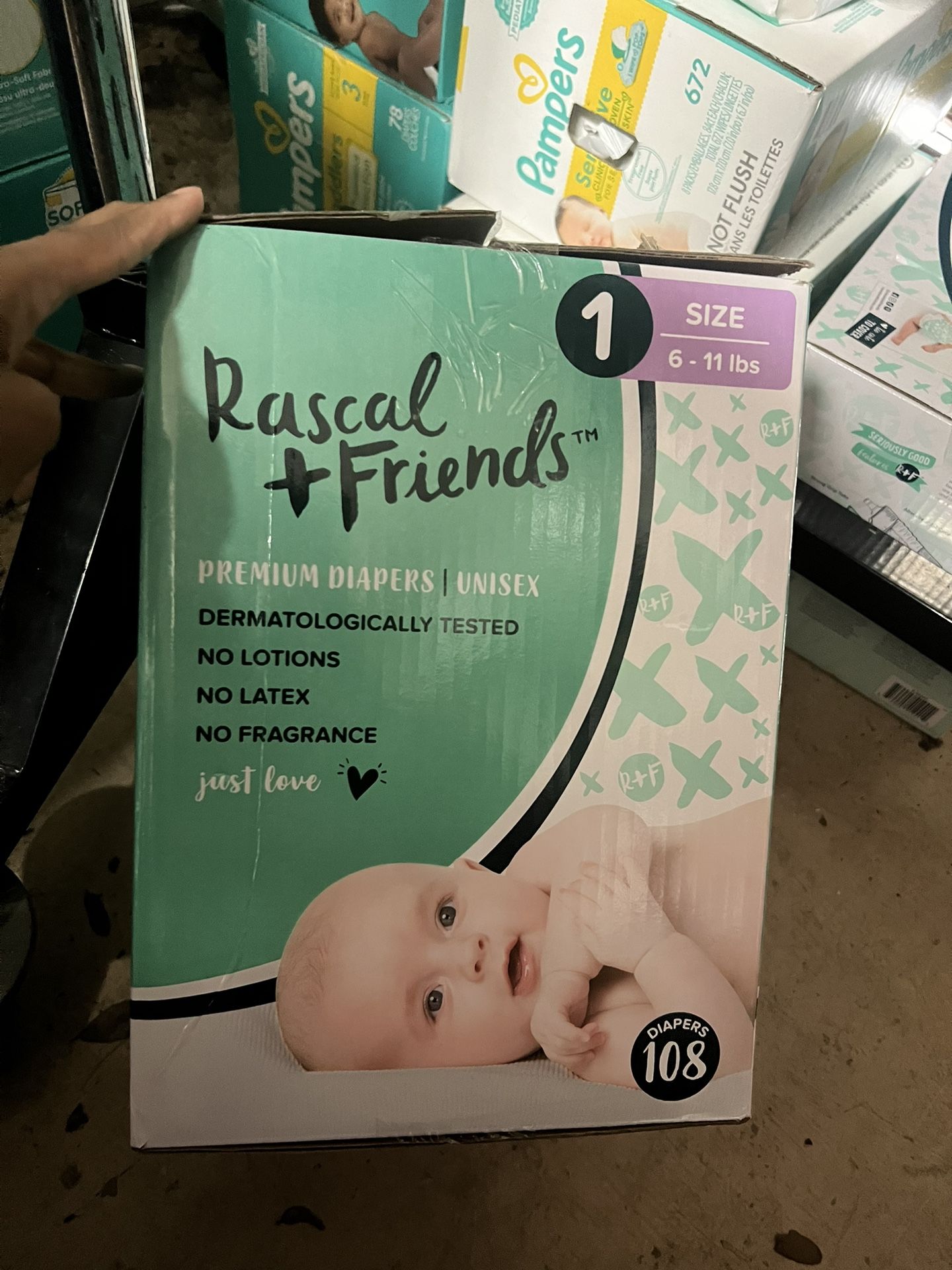 Rascal + Friends Size 1 -108ct Diapers