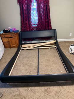 Queen size faux leather frame