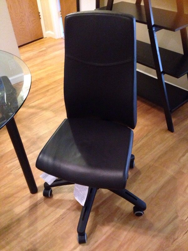 Black Leather Swivel Executive Chair Ikea Volmar