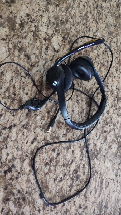 Black Wired Headset With Mic
