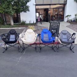 In Box Hammock Camping Chair, Retractable Footrest, Adjustable Back, Cup Holder & Carry Bag. Beige, Blue, Gray. 400 Weight Capa