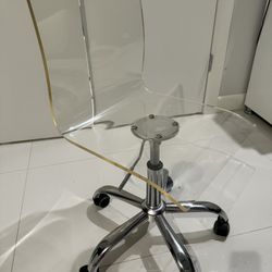 Vanity Clear Rolling Chair 