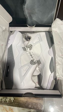 Air Jordan 4 White Grey Sneakers size 8