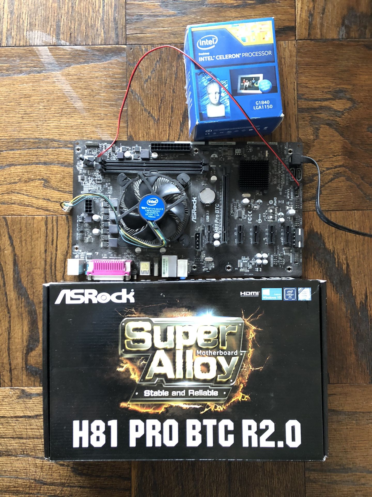 Motherboard & intel processor ASRock H81 Pro BTC R2.0 LGA 1150 R2 / CELERON G1849