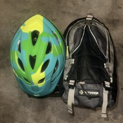 Hydration Bag And Helmet