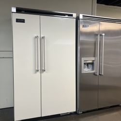 Viking 48”Wide Built In Gloss White Side By Side Refrigerator 