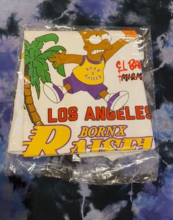 Born X Raised white El Barto Lakers shirt. New men’s XLarge