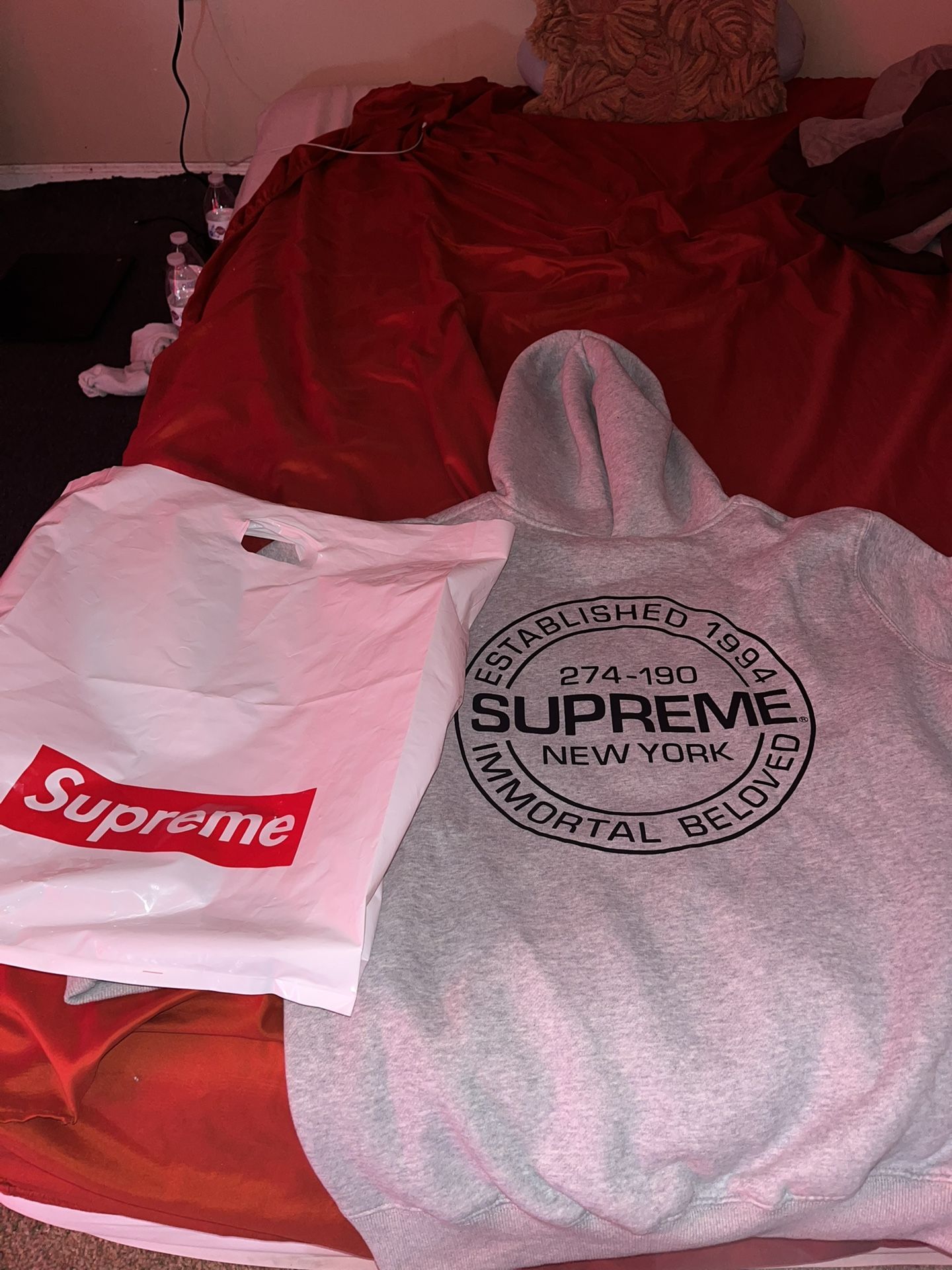 Grey Supreme Hoodie New York Addition 