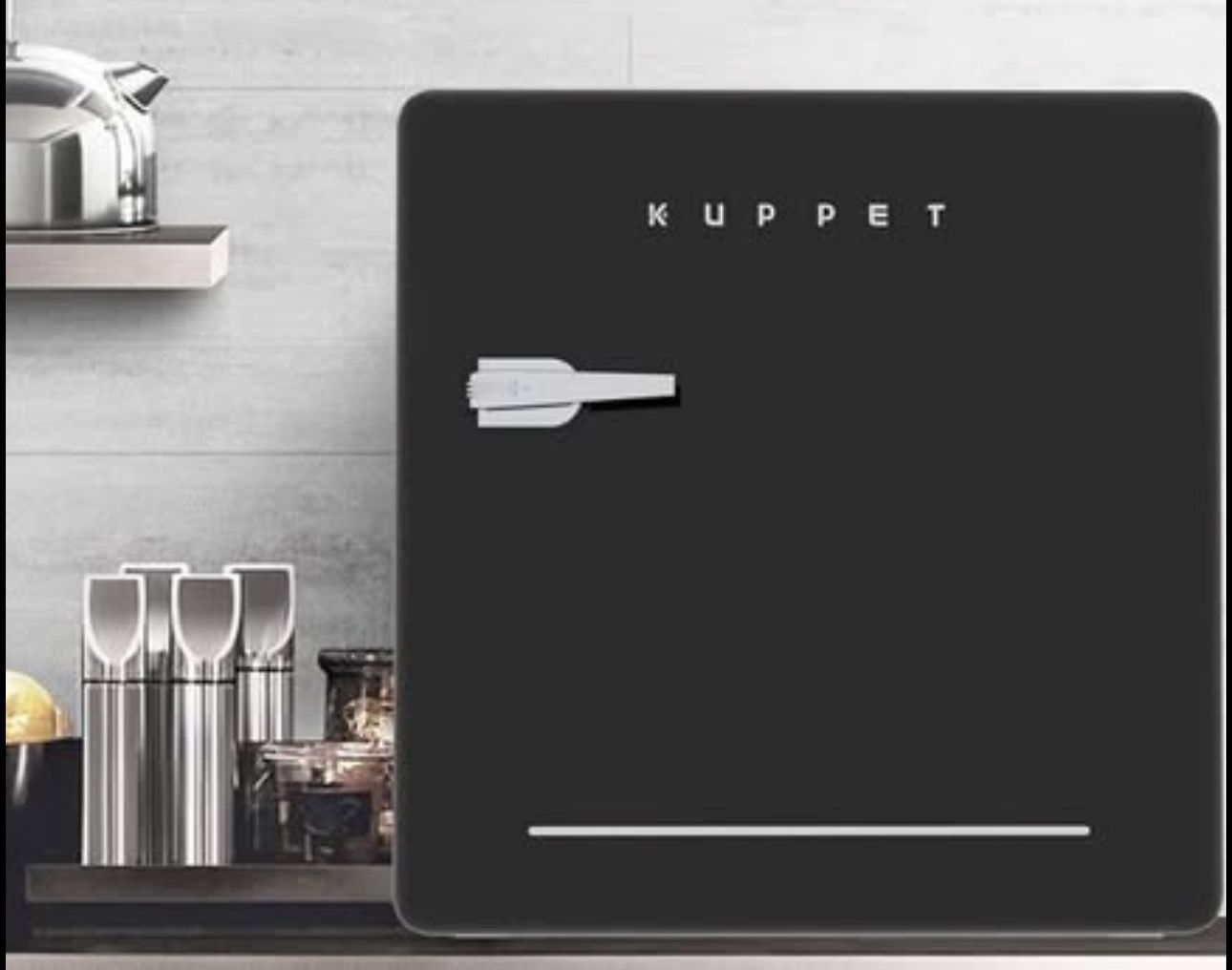 KUPPET Classic Retro Compact Refrigerator Single Door, Mini Fridge with Freezer