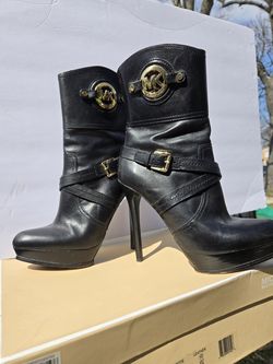 Michael Kors, Leather Stockard Bootie, Black sz 9M