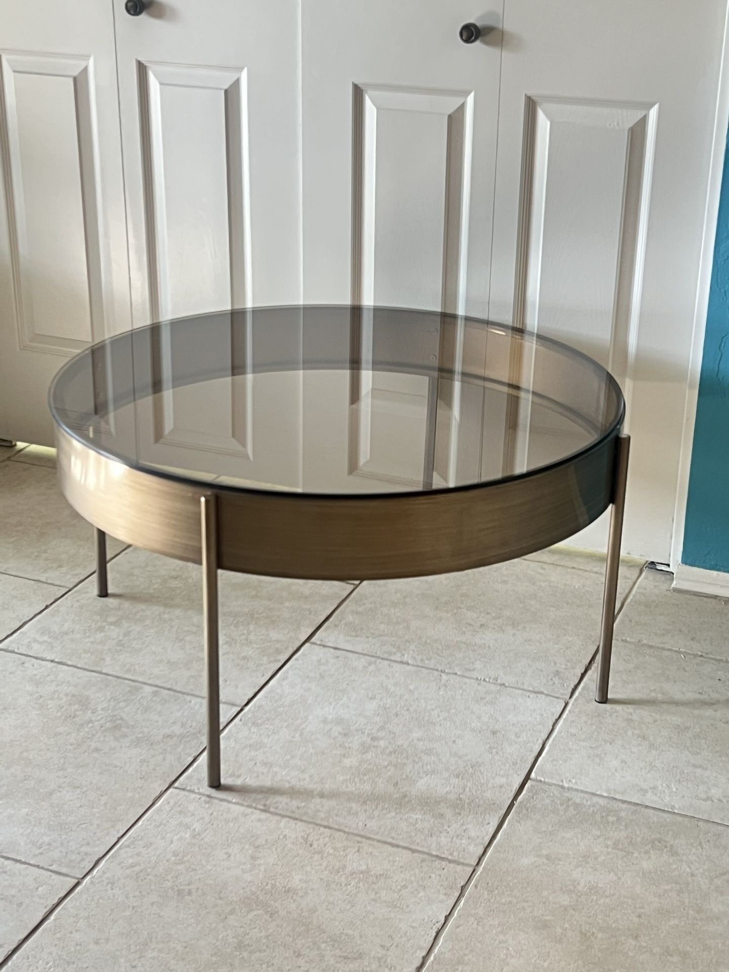 AFW Coffee Table Gold & Smoky Glass