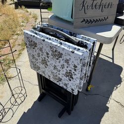 TV tray tables with stand