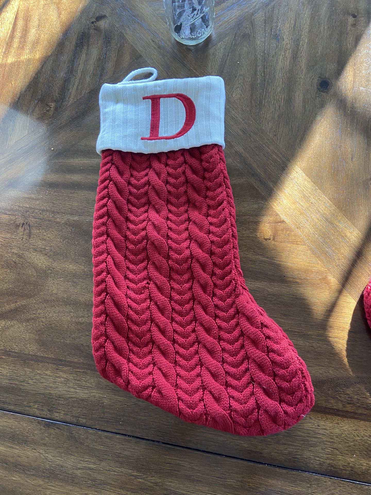 New Christmas Stocking Red Monogram D