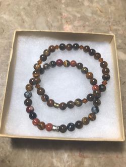 Tigers eye and mix gemstone bracelets size 7.5 inches