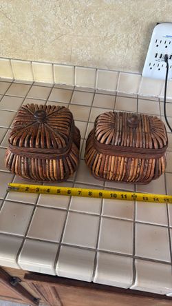 Bamboo baskets like new condition