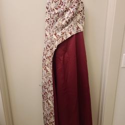 Red dress with ornate sash