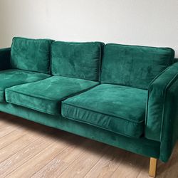 Green Velvet Couch 