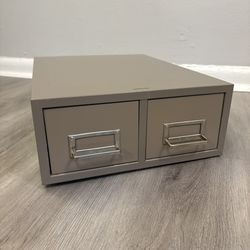 Vintage Metal 2 Drawer Card File