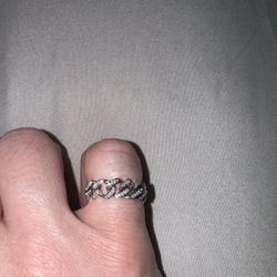 14K White Gold Diamond Pinky Ring