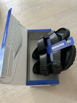 Birkenstock, black rubber, size 38 women’s