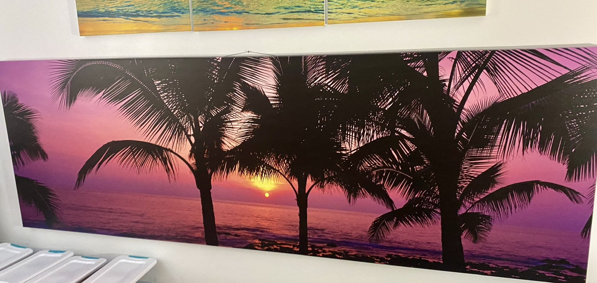 90” X 30” Sunset At The Beach Big Canvas Pictures