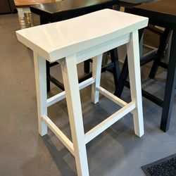New White Saddle Stool Set (2)