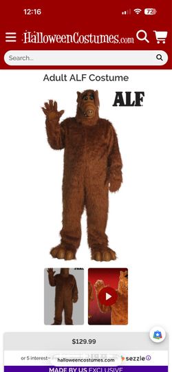 Alf adult costume