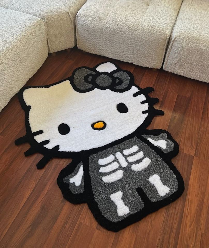 Skeleton Hello Kitty Rug 
