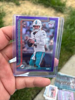 2025 Topps Chrome Football Quinn Ewers (RC) /75 Purple Wave Refractor