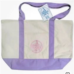 Trader Joe's Lavender Canvas Tote Bag
