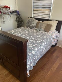 Full bed , twin bed (bunk bed) queen bed headboard, plateform base for queen bed , dresser, piano chair