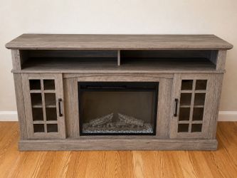 Farmhouse TV Stand with Electric Fireplace