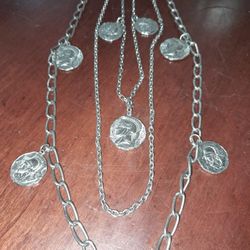 Cool 3 Layered Coin Necklace 