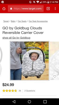 Reversible baby carseat Carrier Cover