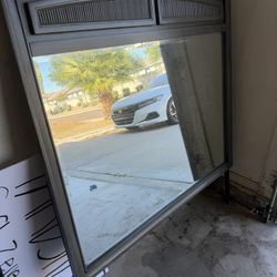 Grey Dresser With A Mirror 