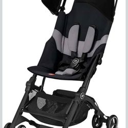 gb Pockit+ All-Terrain, Ultra Compact Lightweight Travel Stroller with Canopy and Reclining Seat in Velvet Black