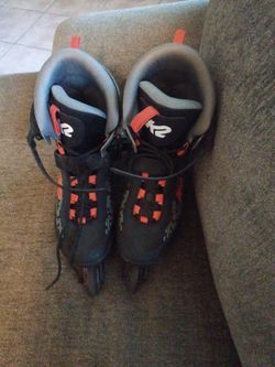Kinetic in line skates size 9 (U.S ) orange black and grey