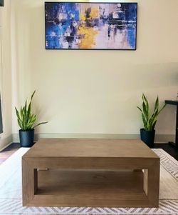 Modern Rectangular Coffee Table, 40" and ART