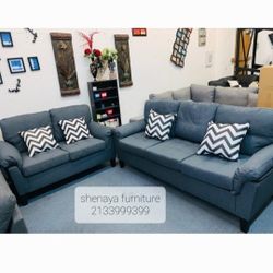 Gray 2pc Sofa Set New 