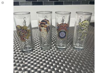 4 Ed Hardy Shot Glasses (4”tall)