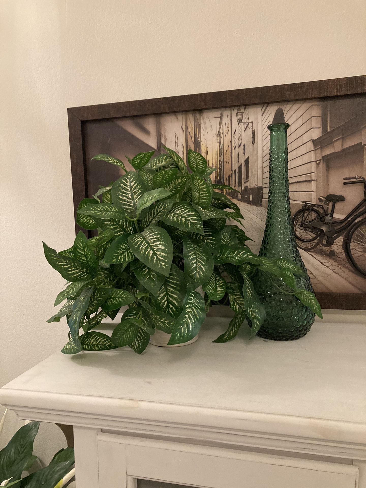 Artificial Plant Artificial 13” Dieffenbachia in Ceramic Pot