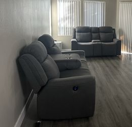Grey Electric Recliner Couches