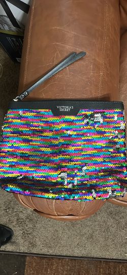 Victoria Secret Zippered Sequined Makeup Bag 