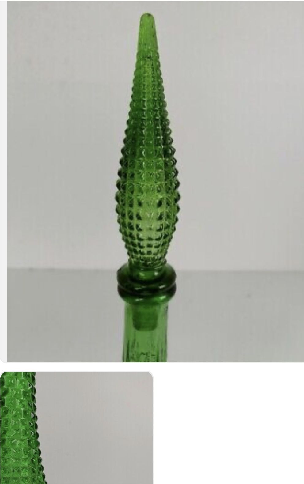 Italian Empoli Vintage Green Decanter