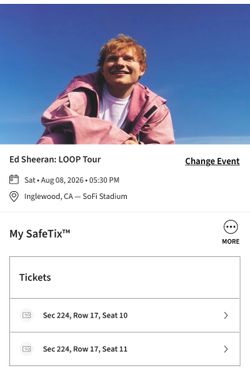 Ed Sheeran August 8. Sofi