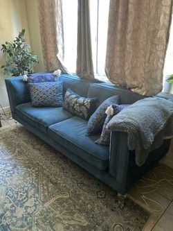 Blue Velvet Sofa
